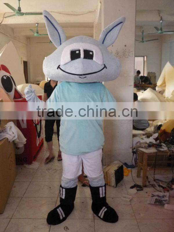 Blue Tshirt Donkey Rabbit Mascot Costume