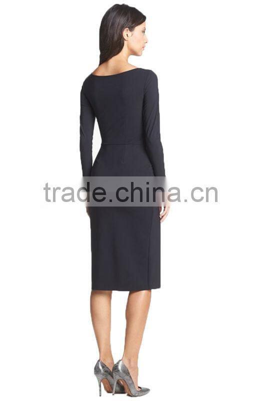 Latest design garnet dress for office lady jersey dress