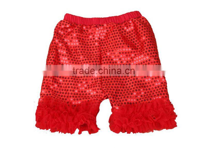 Wholesale sequins girls shorts baby clothes ruffle shorts yiwu factory