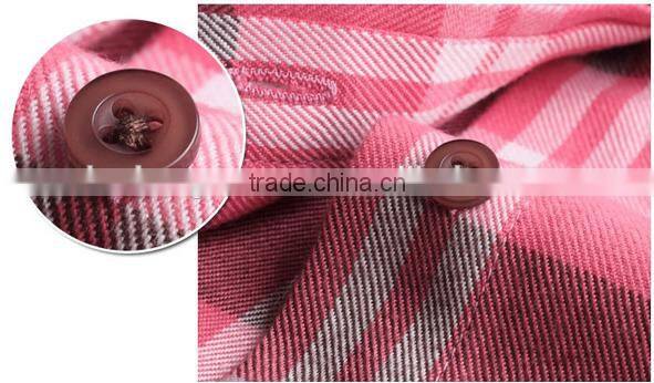 Guangzhou factory wholesale women shirt Scotland plaid shirt blouse