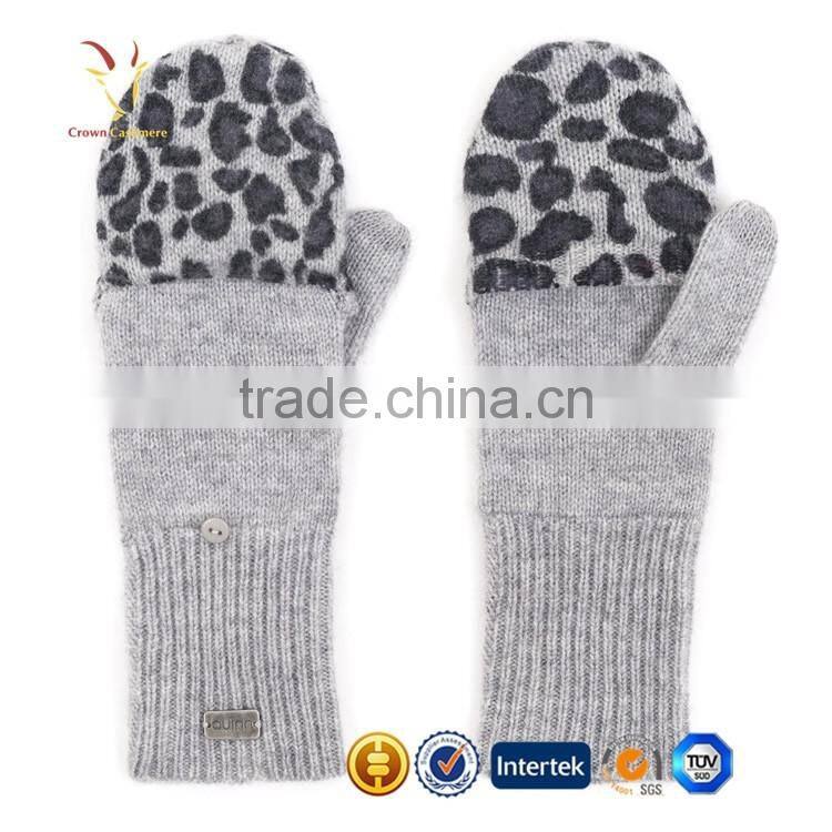 Knitted Gloves Warm Custom Winter Women Half Finger Fancy Gloves
