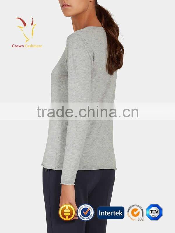 Women Grey Mongolia Cashmere Sweater