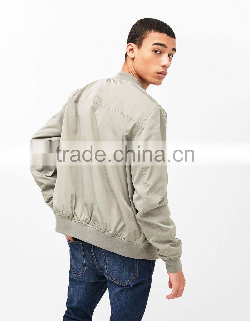 2017 mens OEM grey lightweight windbreaker flight nylon jacket