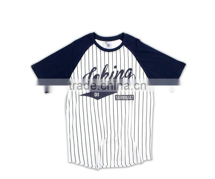 2017 wholesale plain 100% cotton striped baseball jersey shirts