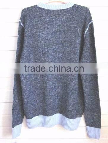 Fashion 12GG Knitted Elegant Brief V-Neck Pullover Winter Thick Sweater For Man