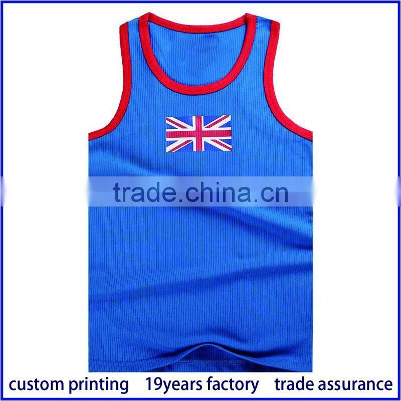 OEM Cotton/CVC/TC wholesale men fitness tank tops in bulk