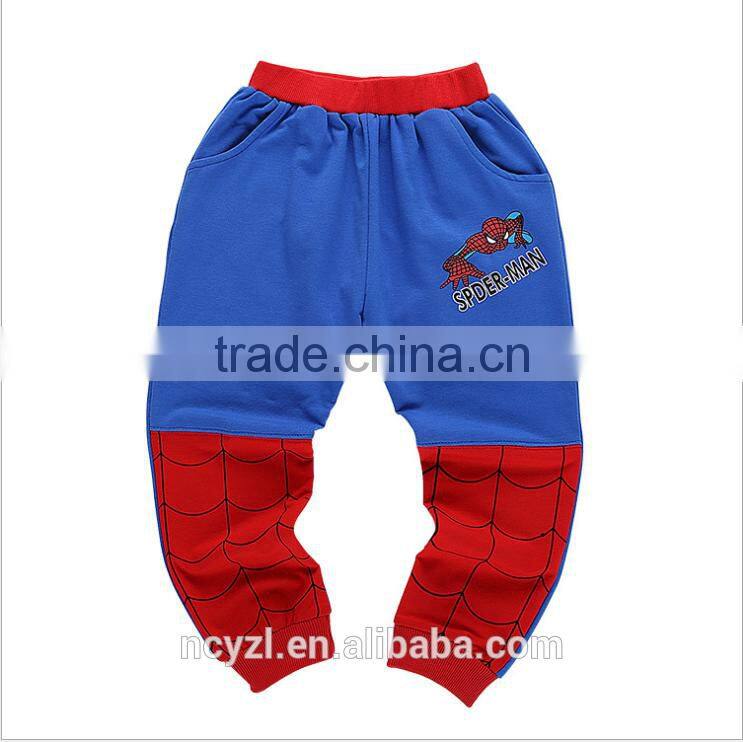 100% cotton print superman children clothes and boys winter hoodies sets