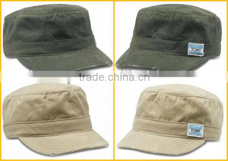 Fashion Black 100% Cotton Custom Cheap Military Cap