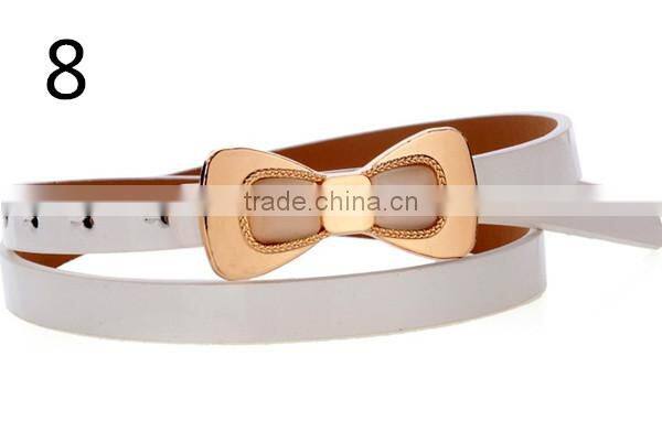 latest design new model hot sale 12colors choice with butterfly design PU leather material belt women