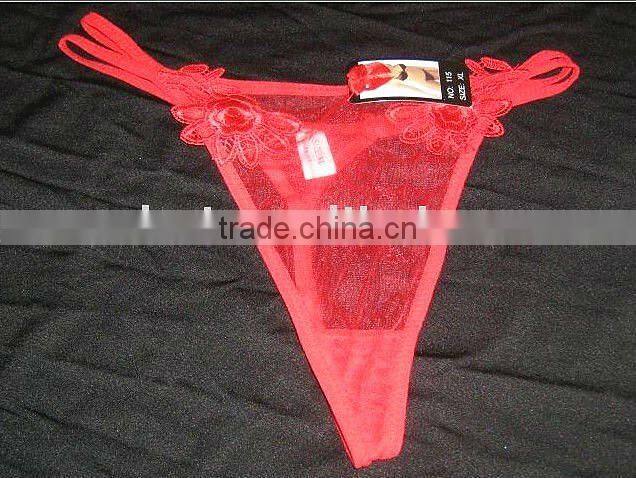 Ladies hot beautiful printing super sexy g-string with luxury lace