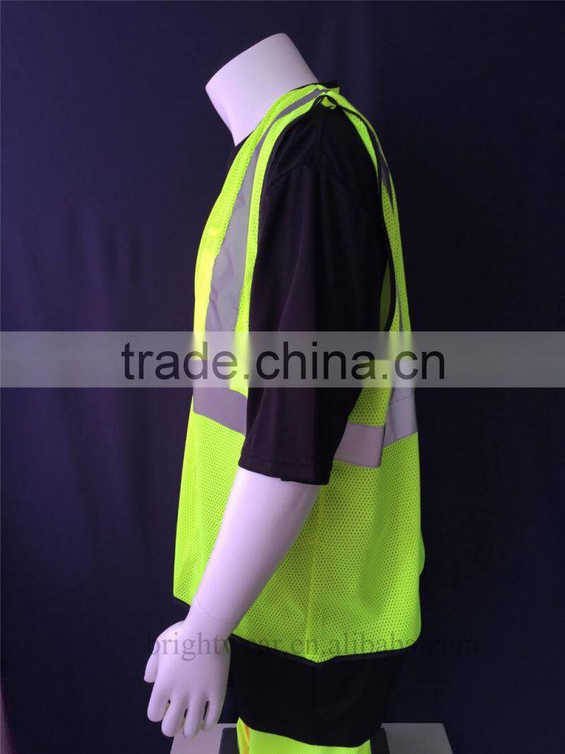 120gsm mesh ANSI 107 hook and loop fastener safety vest