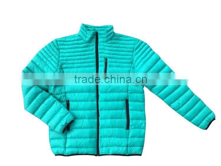 Light weight cheap puffer down feather jacket for men
