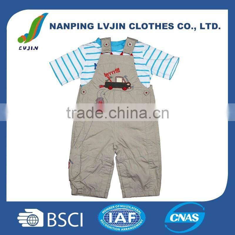 OEM comfortable baby clothes high quality kids clothes 100% cotton children baby clothing sets,overalls with t-shirts for kids