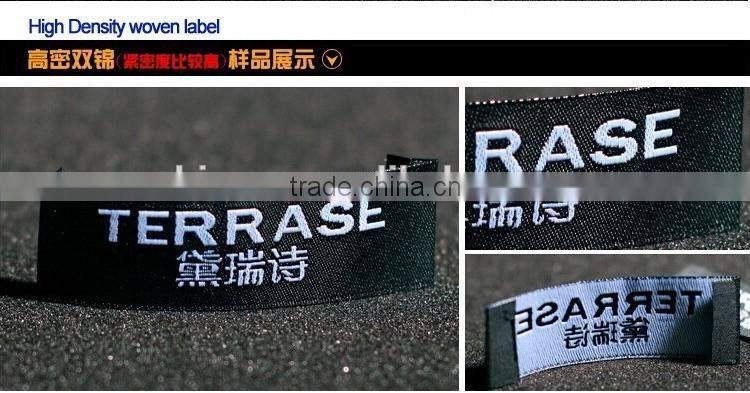 Customized garment shoe labels/woven labels/main label/embroidered tag silver gold WSL-001