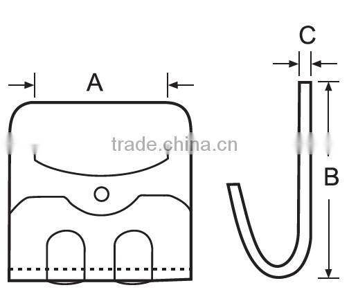flat metal hook for 35mm car lashing(ratchet cargo strap )