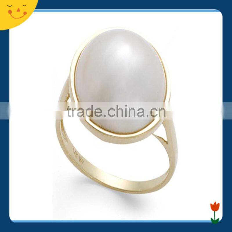 2015 newest wedding jewelry design silver pearl ring for women