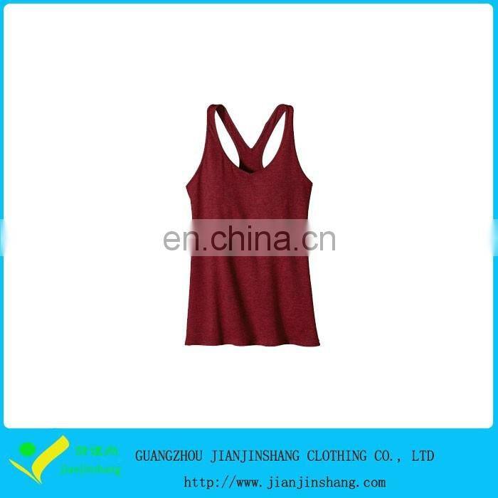 Embroidery Polyester Elastane Blank Red Plain Tank Top Gym Fitness