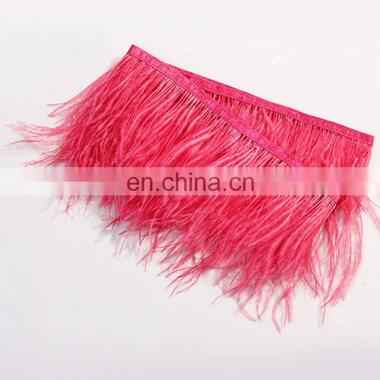 3-4 inch ostrich feather trimmings with satin ribbon