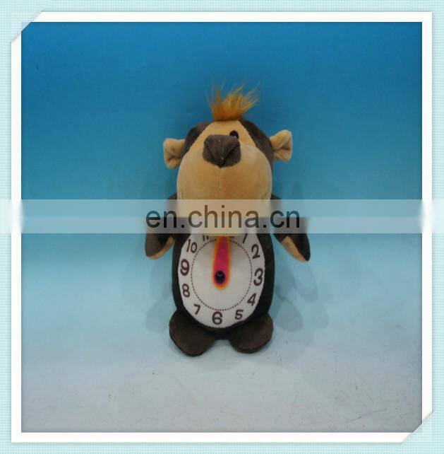 Children Clock Lion Plush Animal toys