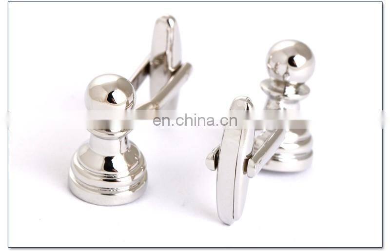 International Chess Knight and Pawn Silver Men Chess Cufflinks
