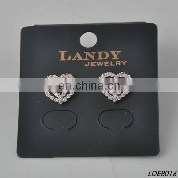 Wholesale delicate colorful hollow heart jewelry filigree two heart women drop earrings fashion forever love valentines gift