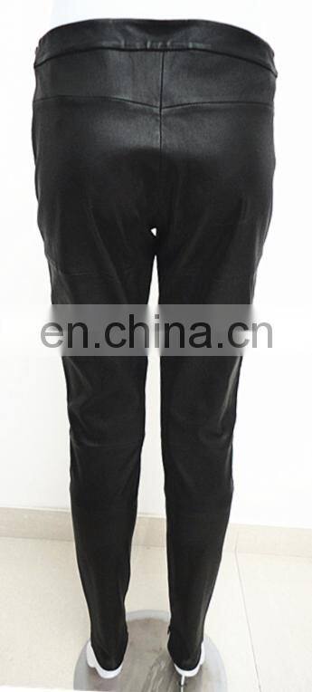 wholesale stretch women sexy black leather leggings for women stretch pants