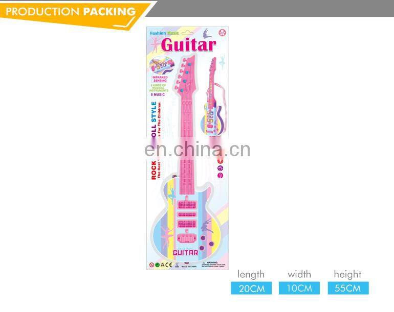 Cheerful mini kids gift plastic musical infrared inductive miniature toy guitar