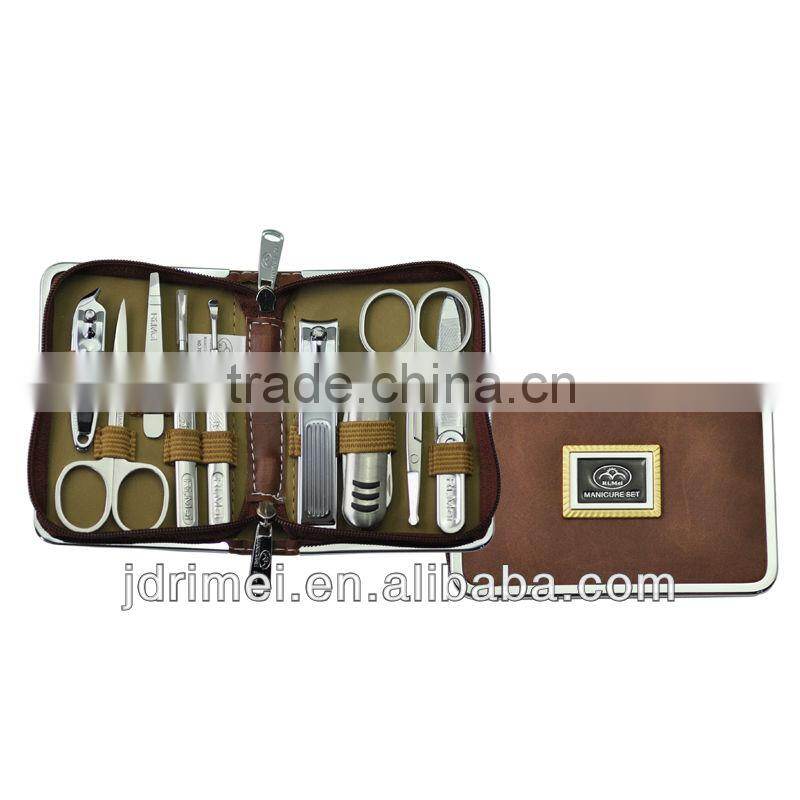 elegant high quality manicure pedicure set tool box with PU leather box