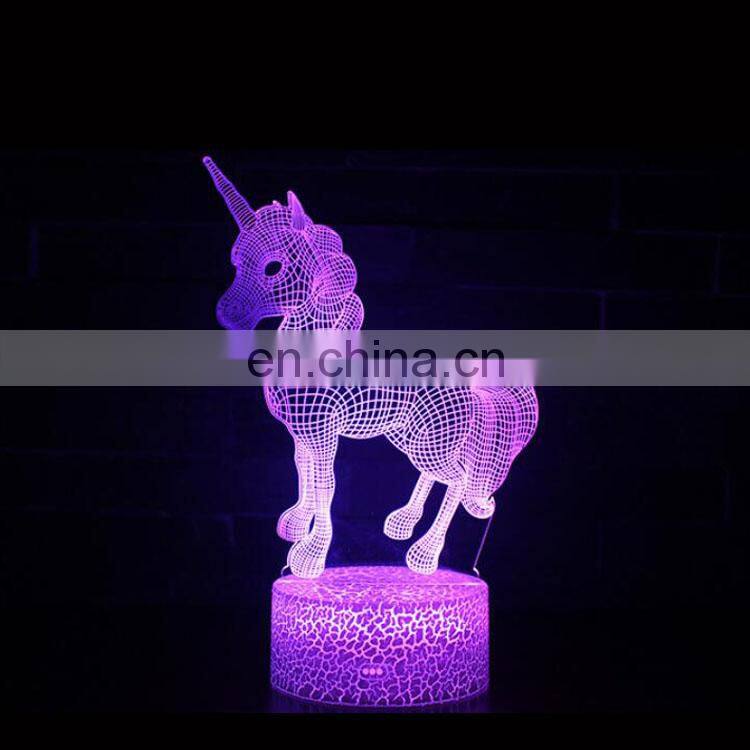 Magical Panel Optical Illusion 7 colors changing USB style Visual 3D LED light night table Lamp For Kids