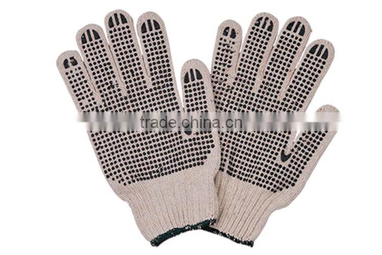 High Quality PVC Dotted Cotton Gloves, Cotton Construction Safety Working Gloves LG077