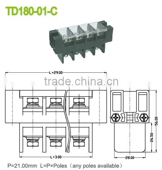 Panel mount terminal connector 21mm Different types wire connector