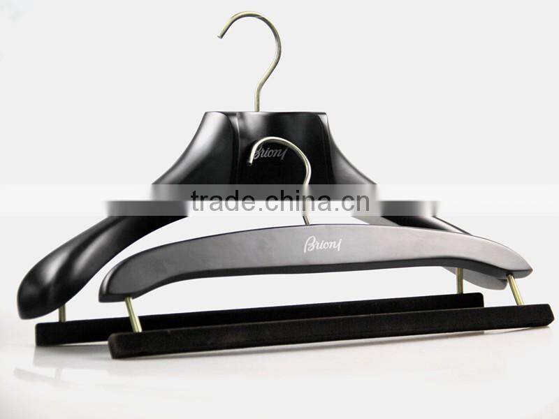 HA6794 durable solid wood tops hanger bottom velvet pants hanger