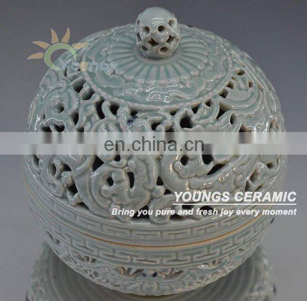 Oriental Ceramic Enamel Incense Censer