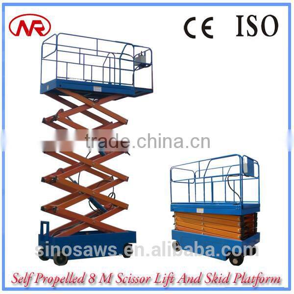 Self Propelled 8 M Scissor Lift And Skid Platform
