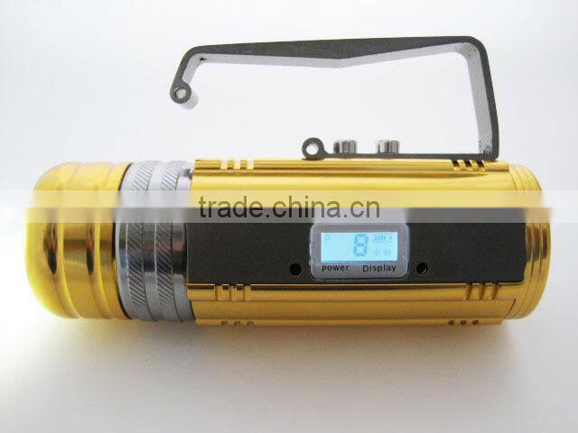 3 led 10W portable rechargeable searchlight with LCD
