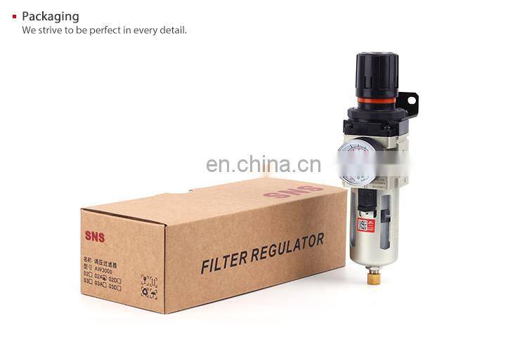 SNS pneumatic AW Series air source treatment unit air filter pressure regulator with gauge