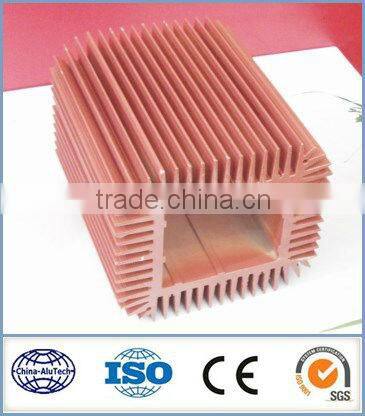 red powder coated aluminium heat sink profile