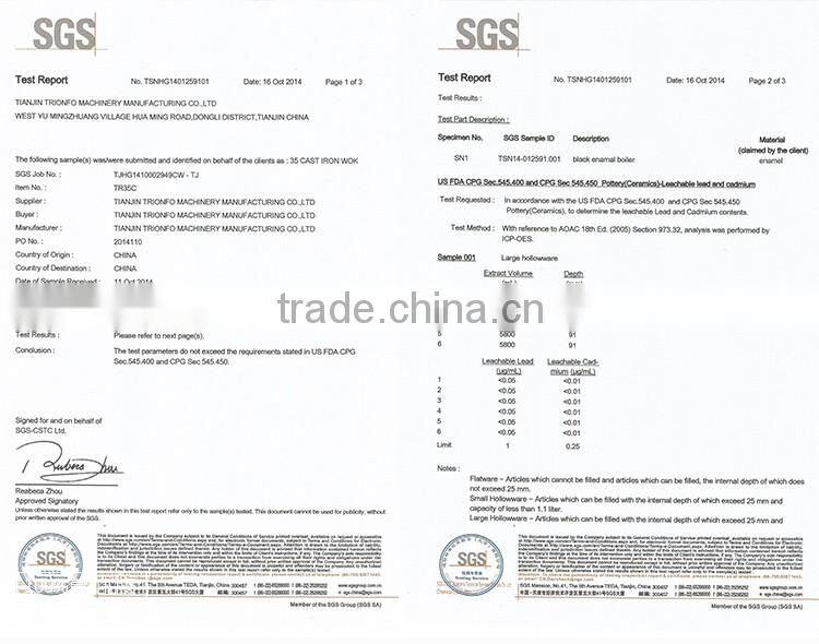 TRIONFO mini round cast iron cookware wooden handle