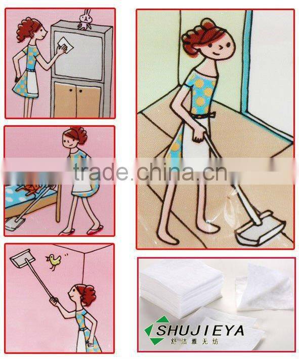 Dry spunlace floor clean wipes for mop