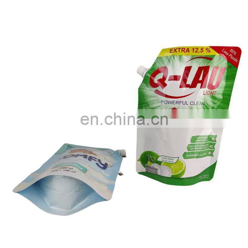 Colorful printing Pet Dog Shampoo Packaging Spout Pouch doypack For PET Food Bag