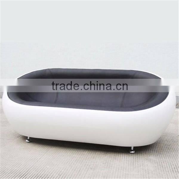 Famous design leather two seat scoop loveseat chair