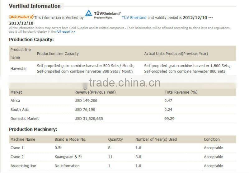 High quality wheat harvester/reaper,harvester combine for rice