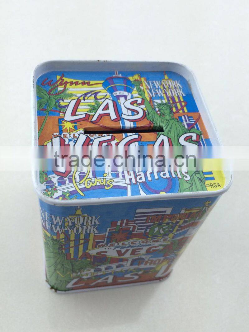 LAS coin bank tin cans