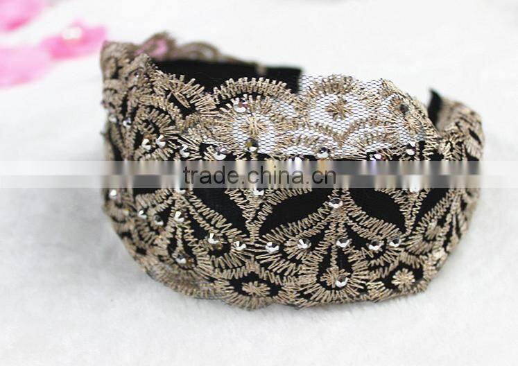 Fabric Lace Wide Fashion Headband Hairband Delicate Women Hair Accessories