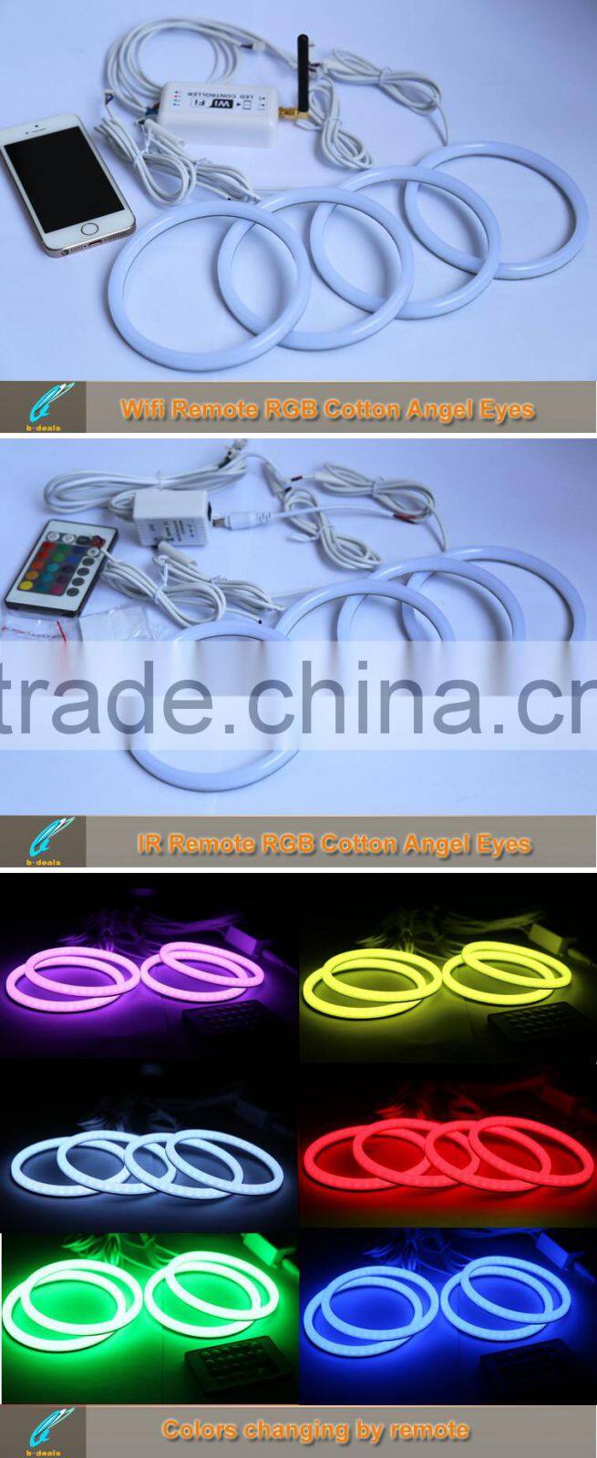 B-Deals Car accessories 120mm wifi control Rgb color changing angel eyes for bmw E30 E32 E34