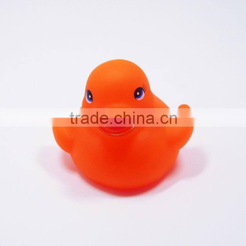 Small Orange Plastic Duck Swimming Pool Floating Toys