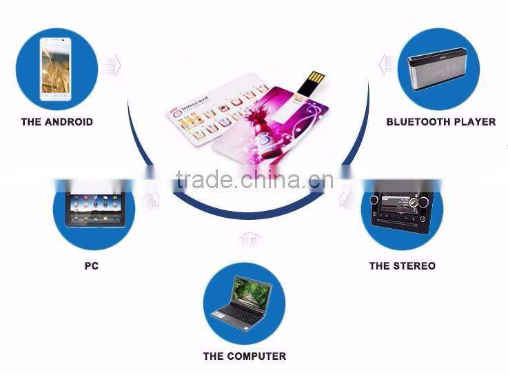 Customized logo bank card shape 2.0 16gb usb flash drive