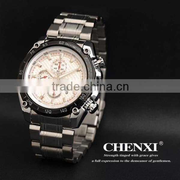 TOP-END Quality Fashion Stainless Steel Quartz Date Wrist Watch Men
