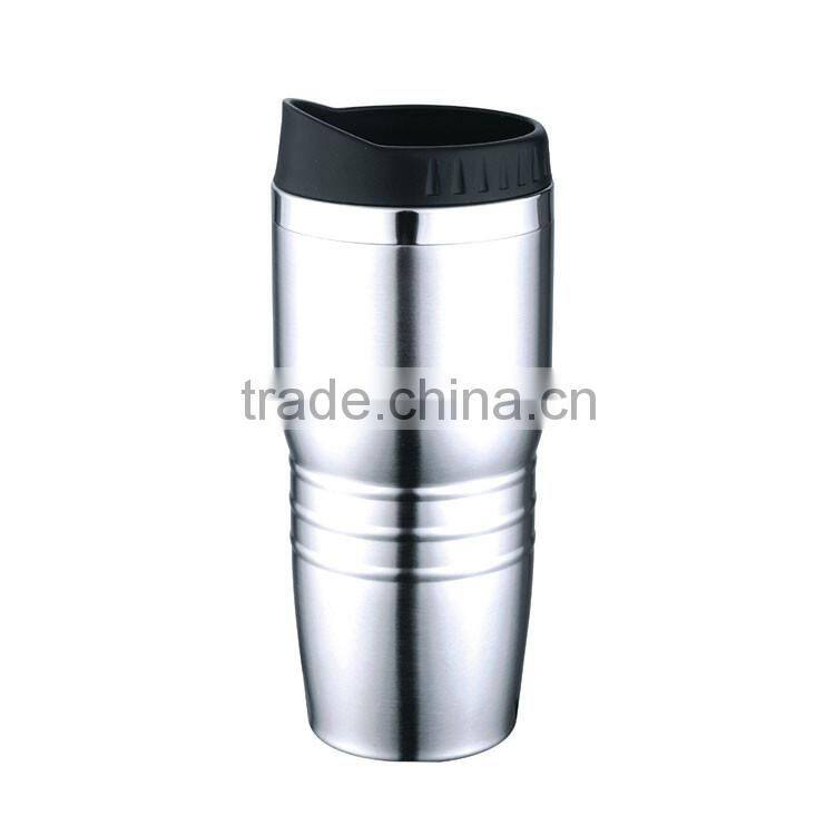 Stainless steel double wall 16oz travel mugs with handle