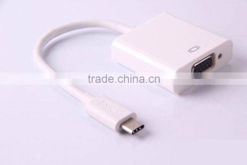 Top seller 1080p TYPE C mini USB3.0 to VGA Cable adapter for computer/smart phone